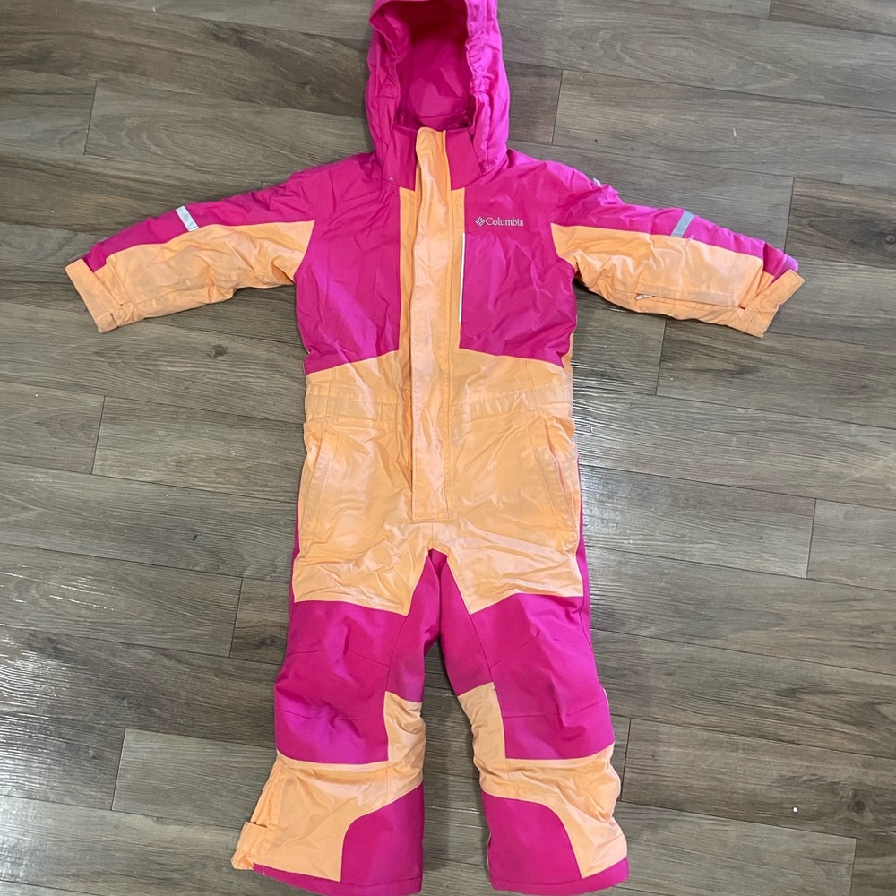 Columbia Girls' Bright Pink Hooded Snowsuit